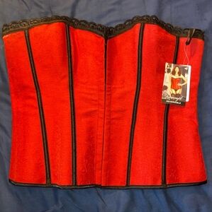 NWT Dreamgirl Red And Black Sexy Corset Lingerie Top (Costume) Size  44